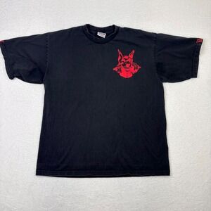 Pro Club Heavyweight Black T Shirt Dog Dumbbell Lit Logo Graphic XL Doberman